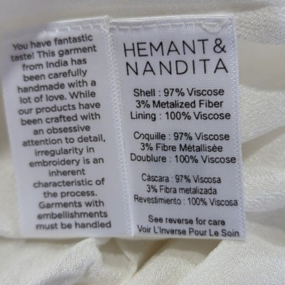 HEMANT & NANDITA Floral Chiffon Mini Dress Small - Picture 8 of 9